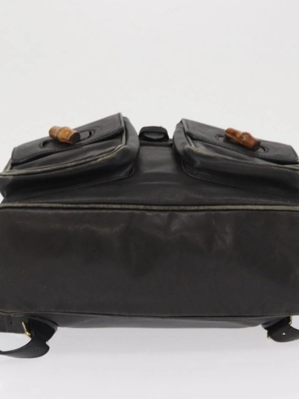 GUCCI Bamboo Backpack Leather Black Gold 003 2058 0016 Auth 166739 - Picture 5 of 15